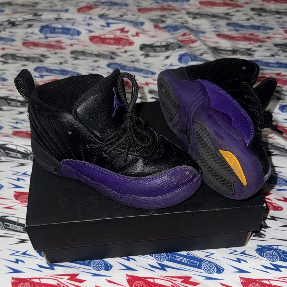 Jordan’s Black and Purple High-Top Sneakers